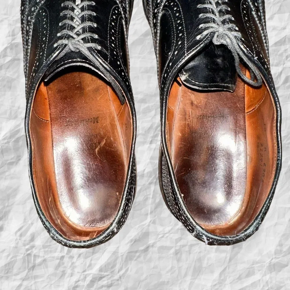 Allen‎ Edmonds MCALLISTER Wingtip Lace Up Oxfords Black 6205 Mens Size 10A
